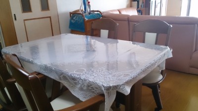 透明のテーブルクロス
