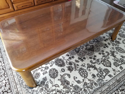 座卓の傷・汚れ防止に透明マットを敷く家庭、写真集 | 透明テーブル 