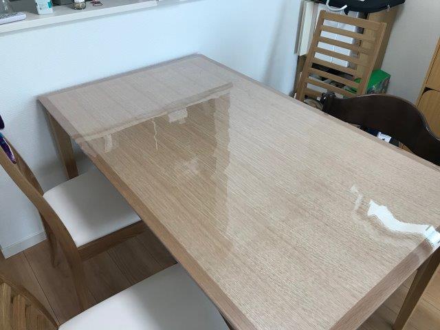 ❀大塚家具のテーブルにマットオーダーの事例❀ | 透明テーブルマット 
