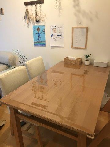 アクタスのテーブルにマットを敷いてみた７家庭の写真と感想 透明テーブルマットのユーザーレビュー