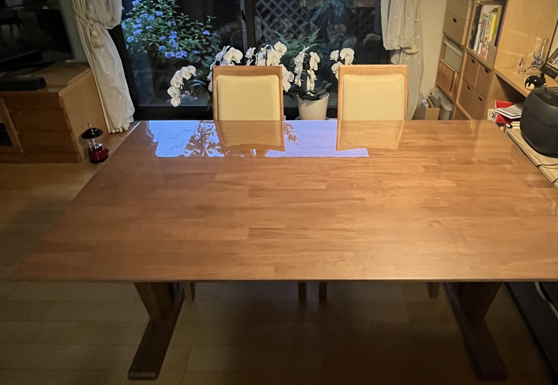 カリモク  ガラステーブル【再値下げしました】 6675.jpg