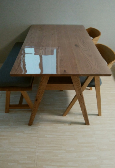 Unicoテーブルに透明マット テーブルマットのある生活
